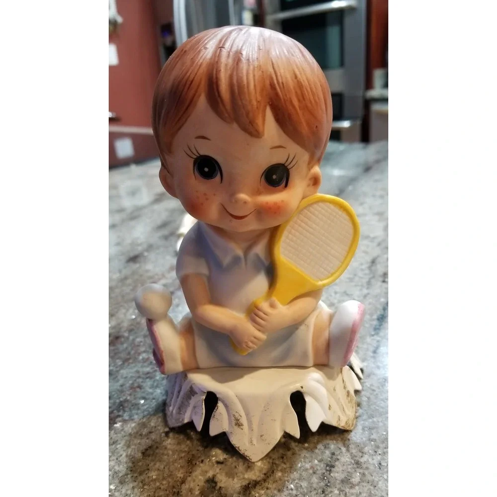 Vintage Underwriters Laboratories Nursery Tennis Player Nightlight Lamp